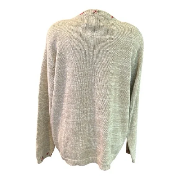 Embroidered Heart Pattern Cardigan - Picture 2 of 13